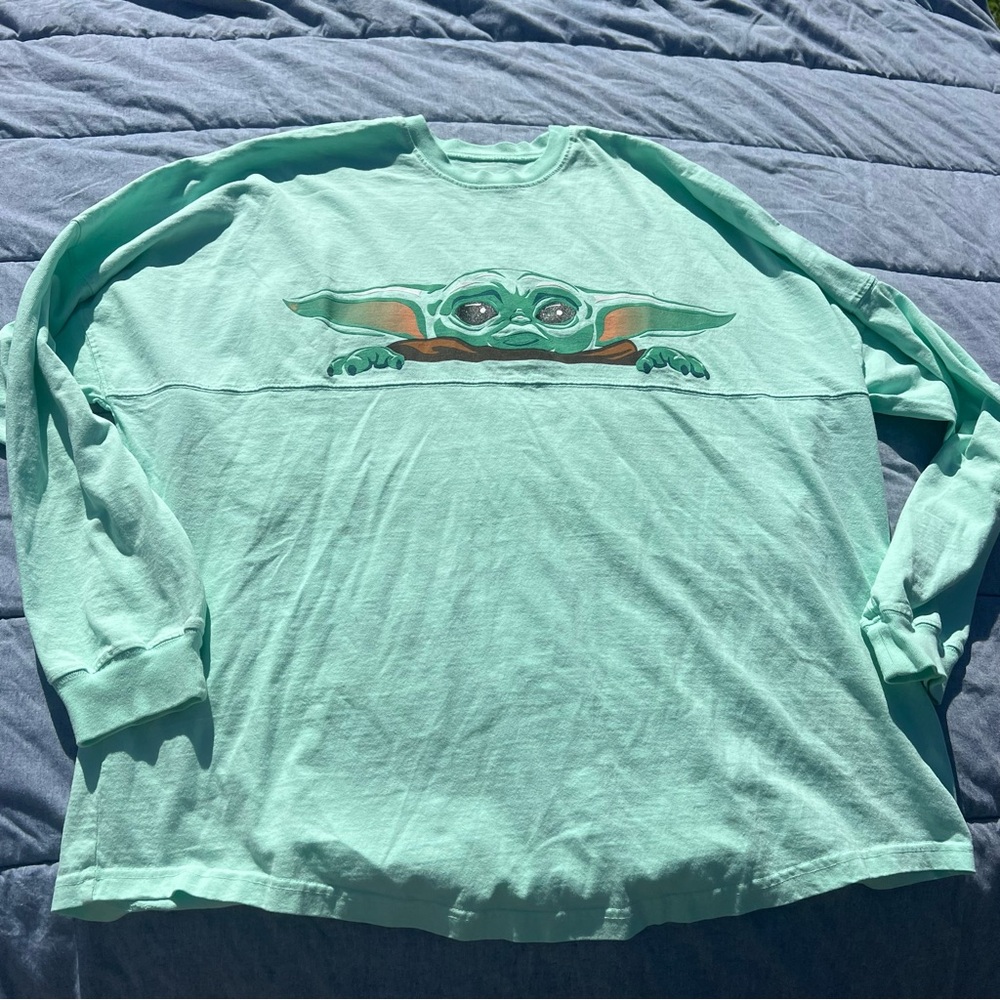 Disney Star Wars The Mandalorian Grogu Spirit Jersey Shirt Green Size XXL